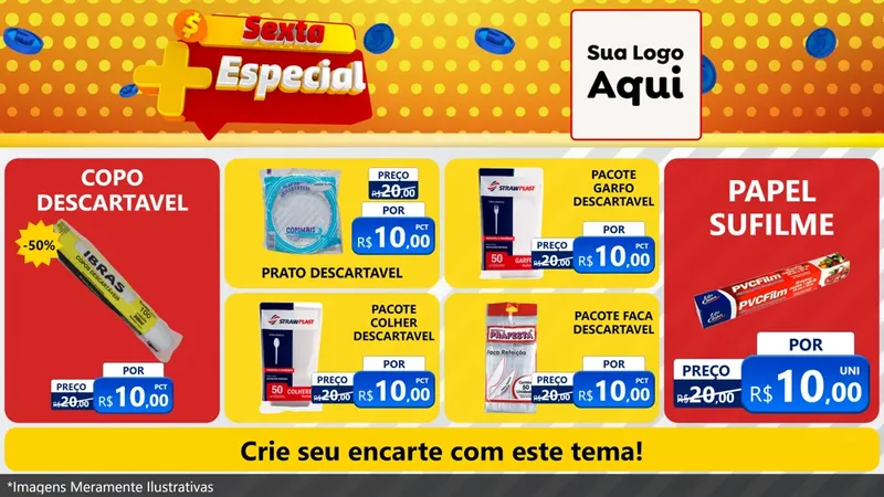 Modelo de TV para TV Horizontal com o tema Sexta Mais Especial para Embalagens