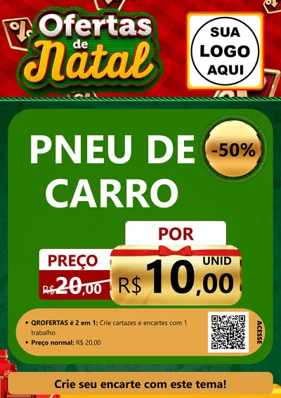 Modelo de Cartaz para Cartaz A4 Vertical com o tema Ofertas de Natal para Auto peças