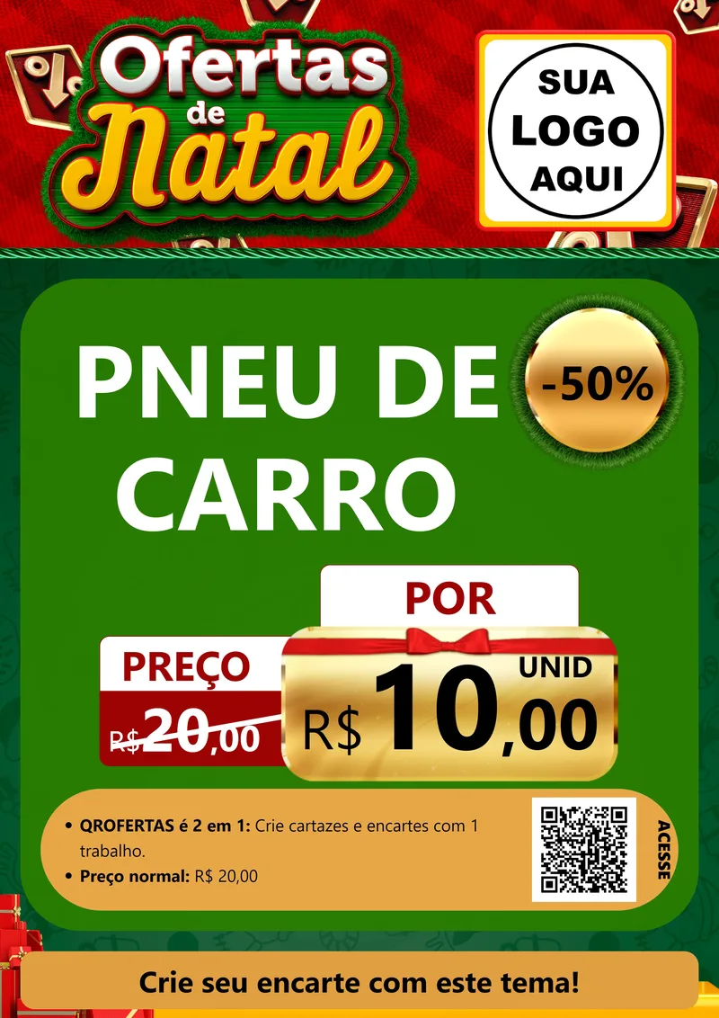 Modelo de Cartaz para Cartaz A4 Vertical com o tema Ofertas de Natal para Auto peças