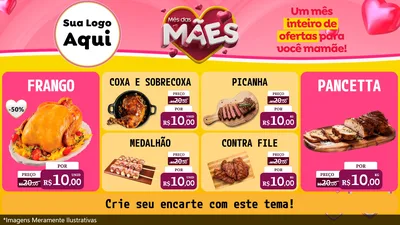Modelo de TV para TV Horizontal com o tema Mês das Mães para Assados
