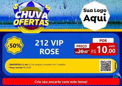Modelo de Cartaz para Cartaz A4 Horizontal com o tema Chuva de Ofertas para Perfumes