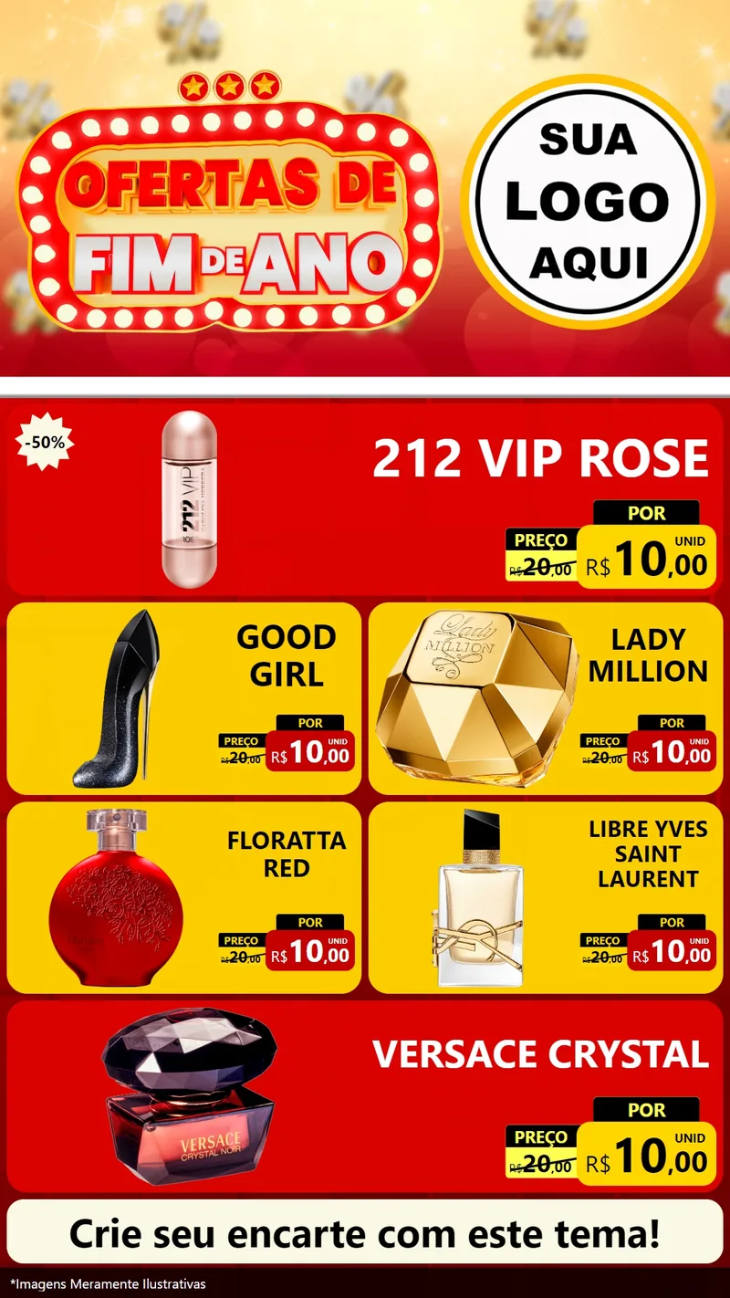 Modelo de TV para TV Vertical com o tema Ofertas de Fim de Ano para Perfumes