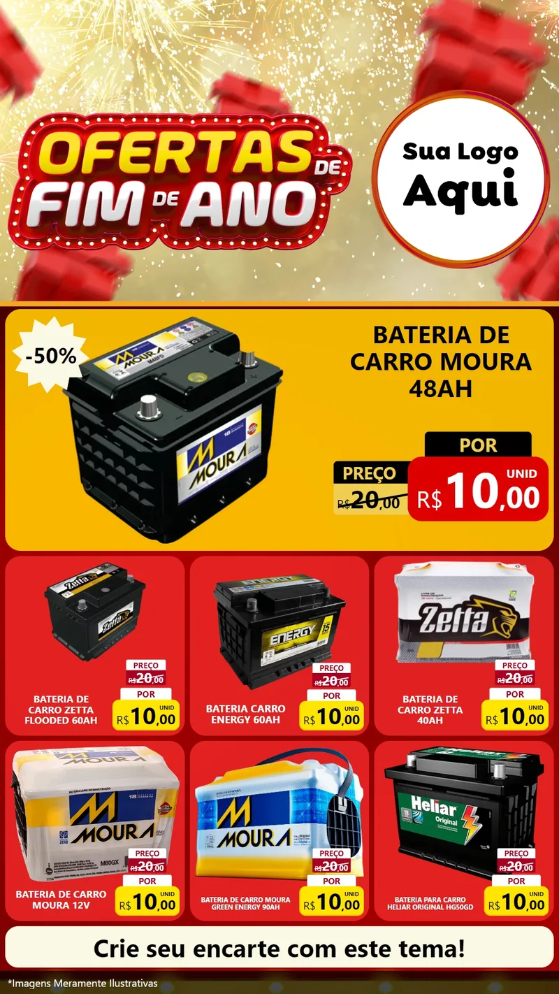 Modelo de Rede Social para Stories com o tema Ofertas de Fim de Ano para Baterias Elétricas
