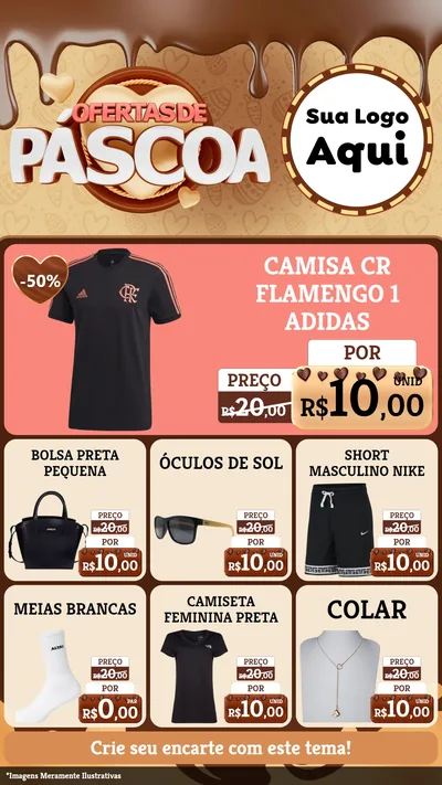 Modelo de Rede Social para Stories com o tema Ofertas de Páscoa para Roupas e acessórios
