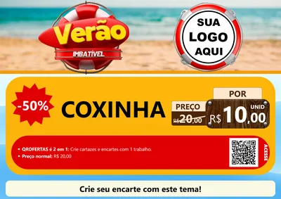 Modelo de Cartaz para Cartaz A4 Horizontal com o tema Verão Imbatível para Salgadaria
