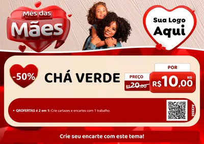 Modelo de Cartaz para Cartaz A4 Horizontal com o tema Mês das Mães para Produtos Naturais