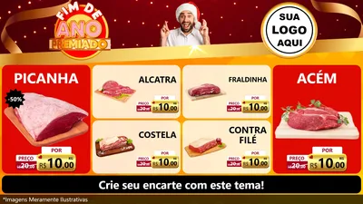 Modelo de TV para TV Horizontal com o tema Fim de Ano Premiado para Açougue