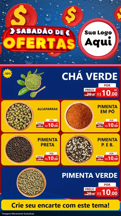Modelo de TV para TV Vertical com o tema Sabadão de Ofertas para Produtos Naturais