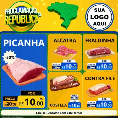 Modelo de Rede Social para Feed Facebook com o tema Proclamação da República para Açougue