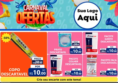 Modelo de Encarte para Encarte A4 Horizontal com o tema Carnaval de Ofertas para Embalagens