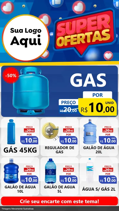 Modelo de Rede Social para Stories com o tema Super Ofertas para Água e gás