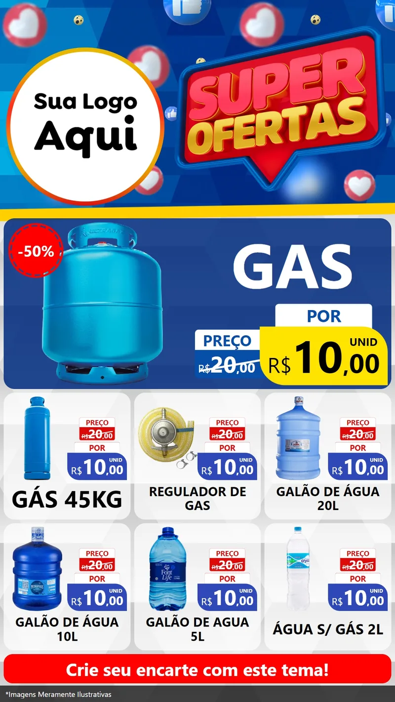 Modelo de Rede Social para Stories com o tema Super Ofertas para Água e gás