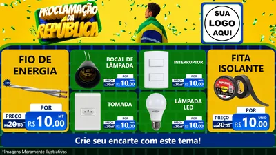 Modelo de TV para TV Horizontal com o tema Proclamação da República para Materiais Elétricos