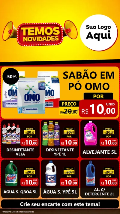 Modelo de Rede Social para Stories com o tema Temos Novidades para Produtos de Limpeza