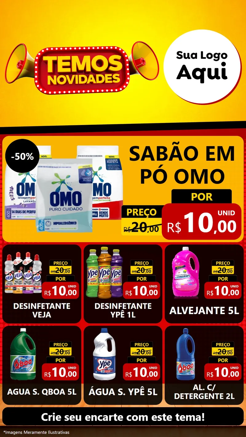 Modelo de Rede Social para Stories com o tema Temos Novidades para Produtos de Limpeza