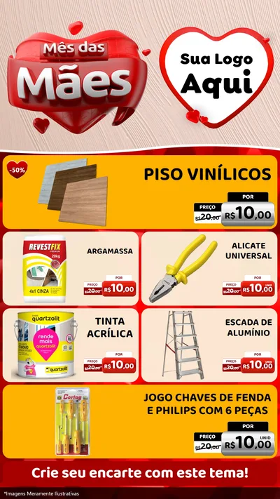 Modelo de TV para TV Vertical com o tema Mês das Mães para Material para Construção