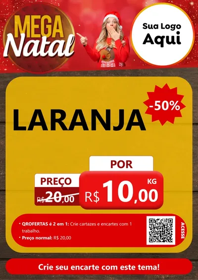Modelo de Cartaz para Cartaz A4 Vertical com o tema Mega Natal para Hortifrúti