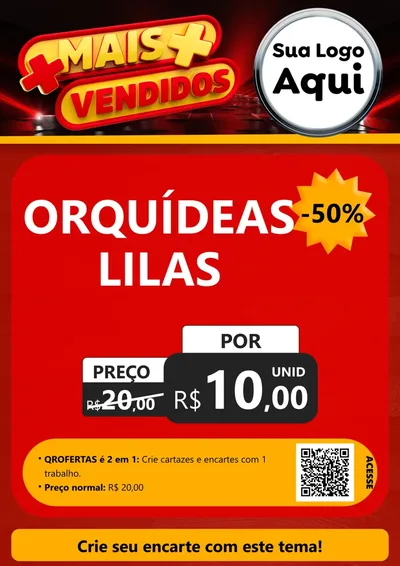 Modelo de Cartaz para Cartaz A4 Vertical com o tema Mais Vendidos para Floricultura e jardim