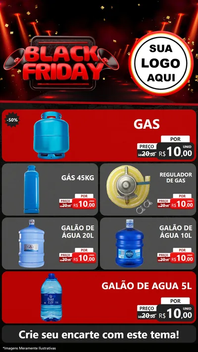 Modelo de TV para TV Vertical com o tema Black Friday para Água e gás