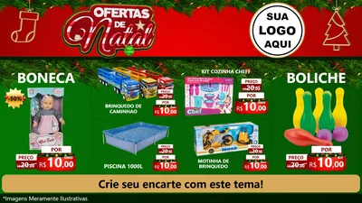 Modelo de TV para TV Horizontal com o tema Ofertas de Natal para Brinquedos