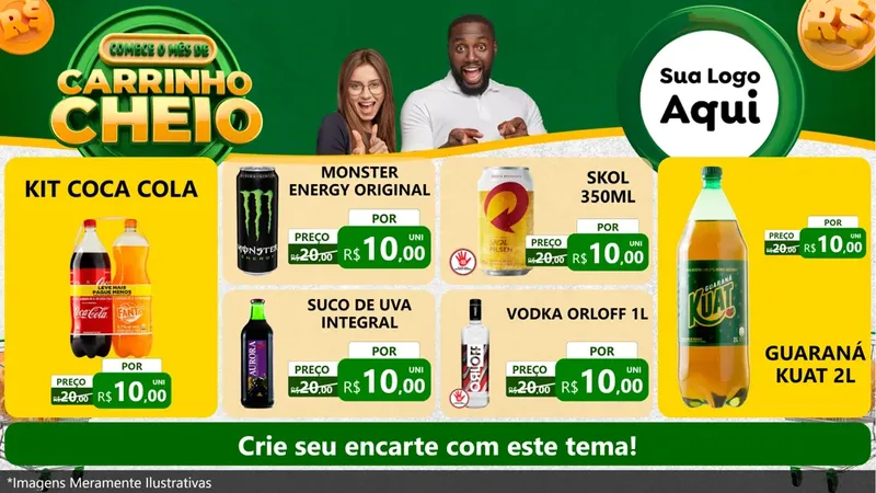 Modelo de TV para TV Horizontal com o tema Carrinho Cheio para Distribuidora de bebidas