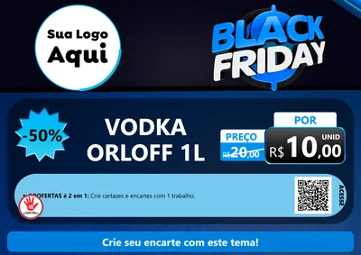 Modelo de Cartaz para Cartaz A4 Horizontal com o tema Black Friday para Distribuidora de bebidas