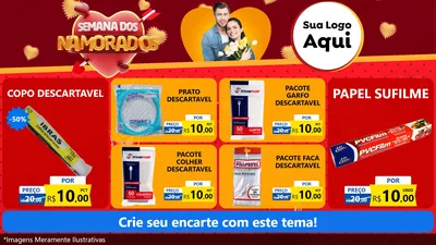 Modelo de TV para TV Horizontal com o tema Semana dos Namorados para Embalagens