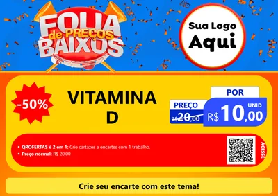 Modelo de Cartaz para Cartaz A4 Horizontal com o tema Folia de Preços Baixos para Farmácia