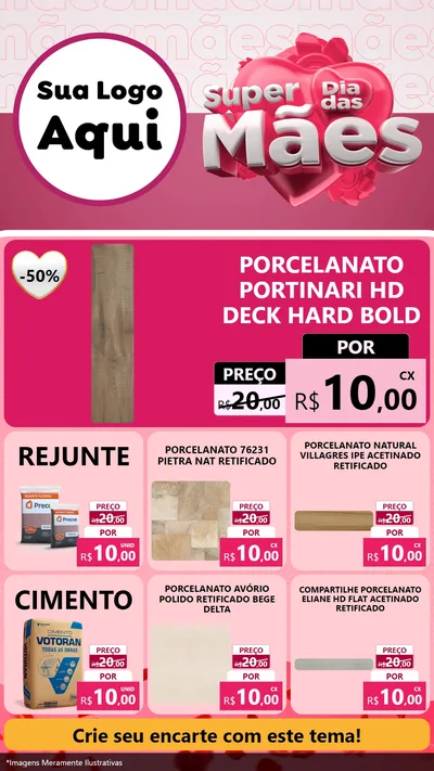 Modelo de Rede Social para Stories com o tema Super Dia Das Mães para Pisos e revestimentos