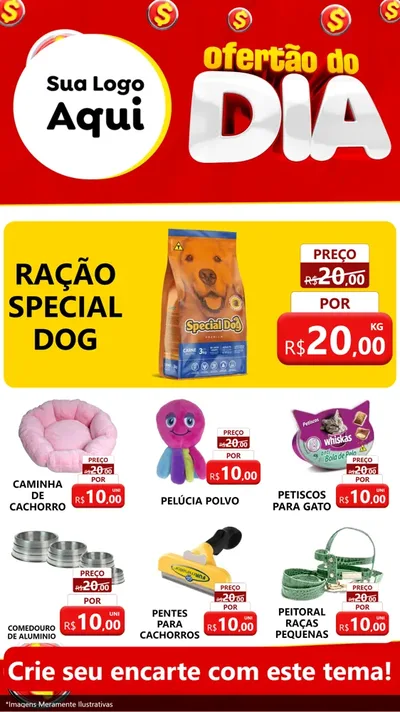 Modelo de Rede Social para Stories com o tema Ofertão do dia para Pet Shop
