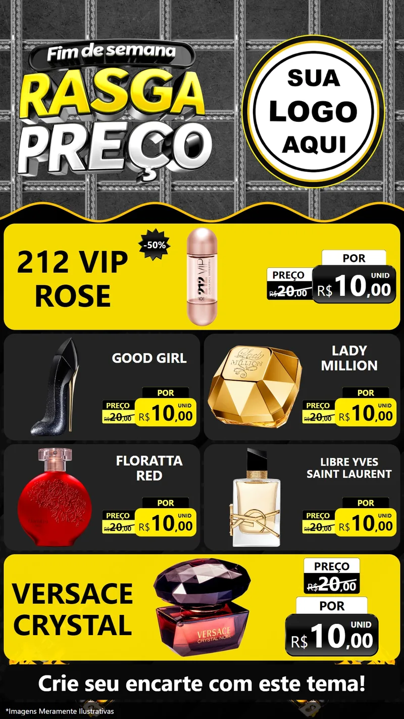 Modelo de TV para TV Vertical com o tema Fim de Semana Rasga Preço para Perfumes