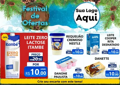 Modelo de Encarte para Encarte A4 Horizontal com o tema Festival de Ofertas - Inverno para Frios e Laticínios