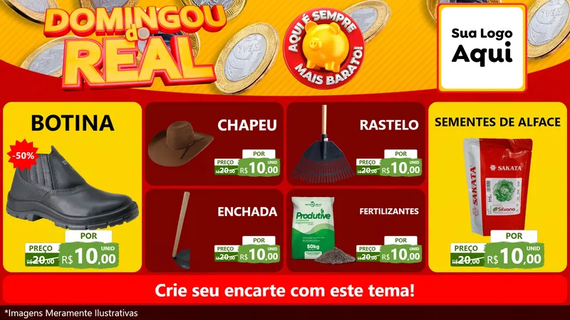 Modelo de TV para TV Horizontal com o tema Domingou do Real para Agropecuária