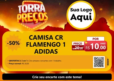 Modelo de Cartaz para Cartaz A4 Horizontal com o tema Torra Preços para Roupas e acessórios