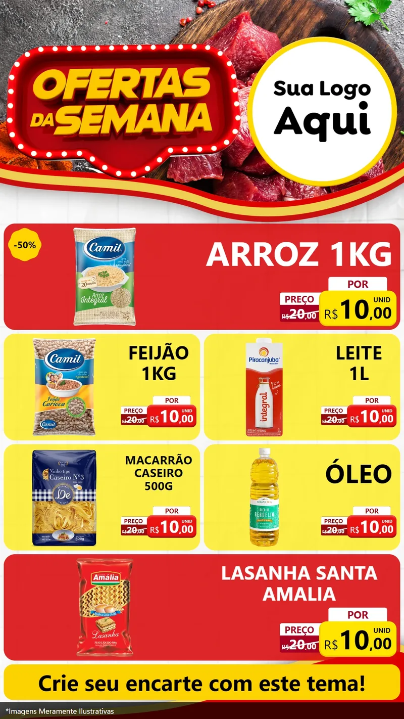 Modelo de TV para TV Vertical com o tema Ofertas da Semana para Supermercado