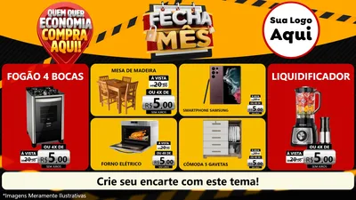 Modelo de TV para TV Horizontal com o tema Fecha Mês para Móveis e Eletro