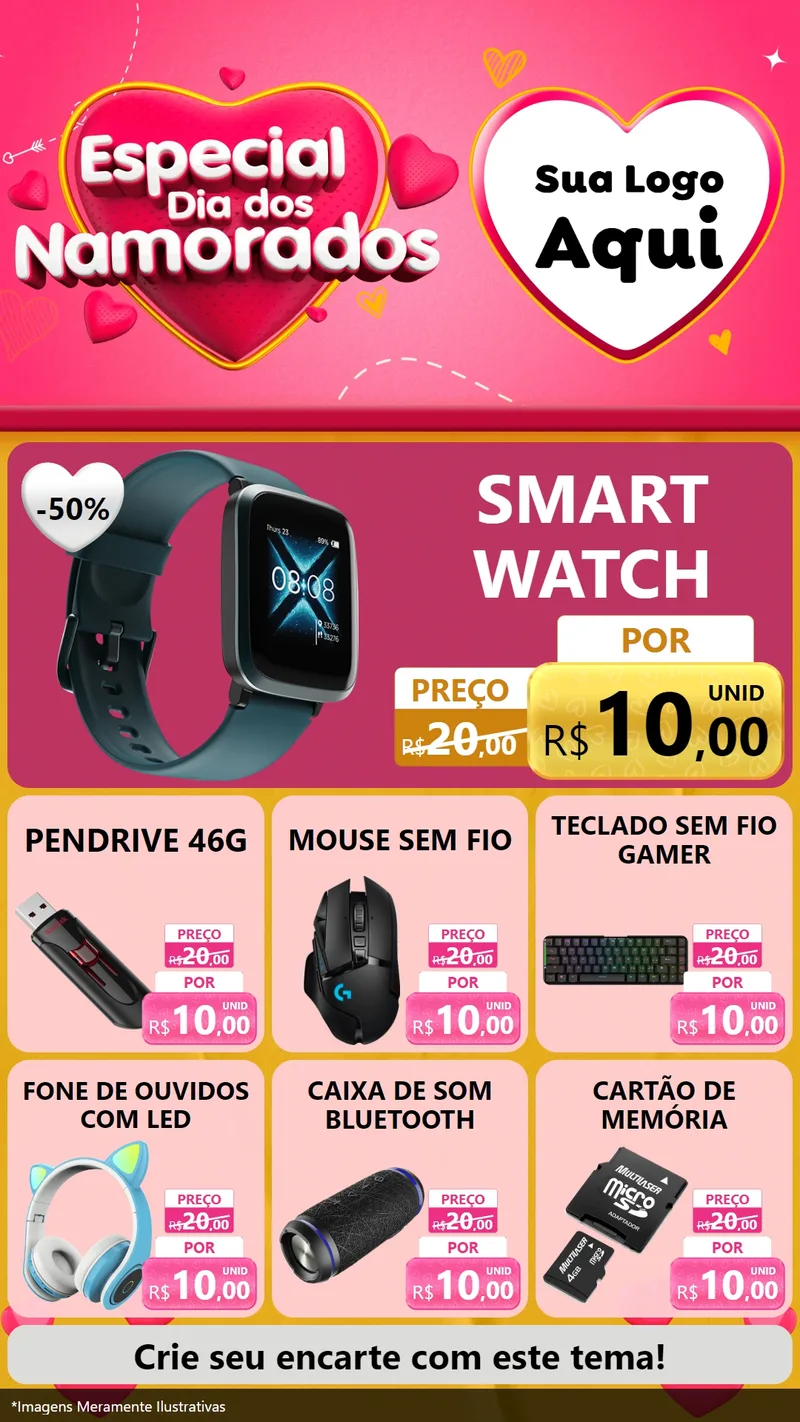 Modelo de Rede Social para Stories com o tema Especial Dia dos Namorados para Informática