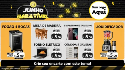 Modelo de TV para TV Horizontal com o tema Junho Imbatível para Móveis e Eletro