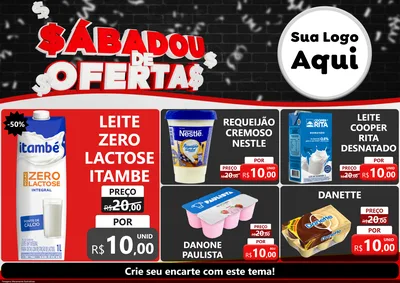 Modelo de Encarte para Encarte A4 Horizontal com o tema Sabadou de Ofertas para Frios e Laticínios
