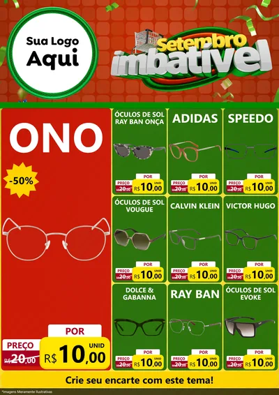 Modelo de Encarte para Encarte A4 Vertical com o tema Setembro Imbatível para Óticas