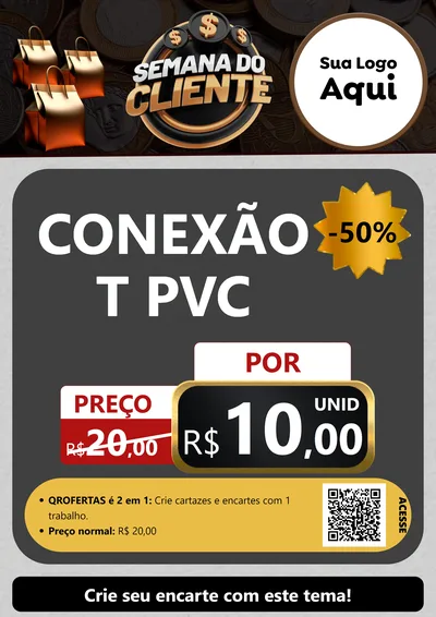 Modelo de Cartaz para Cartaz A4 Vertical com o tema Semana do Cliente para Tubos e conexões