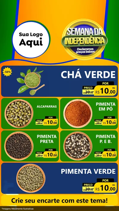 Modelo de TV para TV Vertical com o tema Semana da Independência Declaramos Preços Baixos para Produtos Naturais