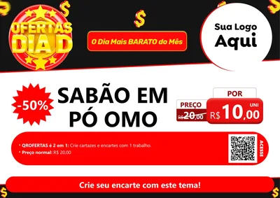 Modelo de Cartaz para Cartaz A4 Horizontal com o tema Dia D para Produtos de Limpeza