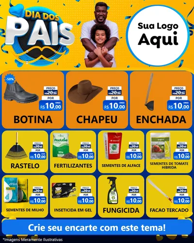 Modelo de Rede Social para Feed Instagram com o tema Dia dos Pais para Agropecuária