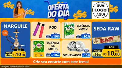Modelo de TV para TV Horizontal com o tema Oferta do Dia para Tabacaria