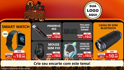 Modelo de TV para TV Horizontal com o tema Black Friday para Informática