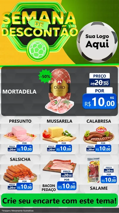 Modelo de Rede Social para Stories com o tema Semana de Descontão - Copa para Frios e Laticínios