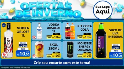 Modelo de TV para TV Horizontal com o tema Ofertas de Inverno para Distribuidora de bebidas