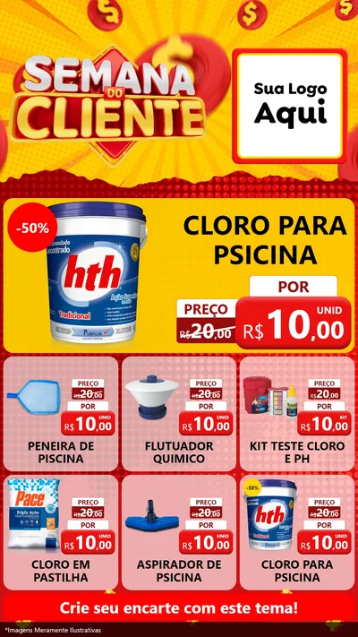 Modelo de Rede Social para Stories com o tema Semana do Cliente para Produtos para Piscina
