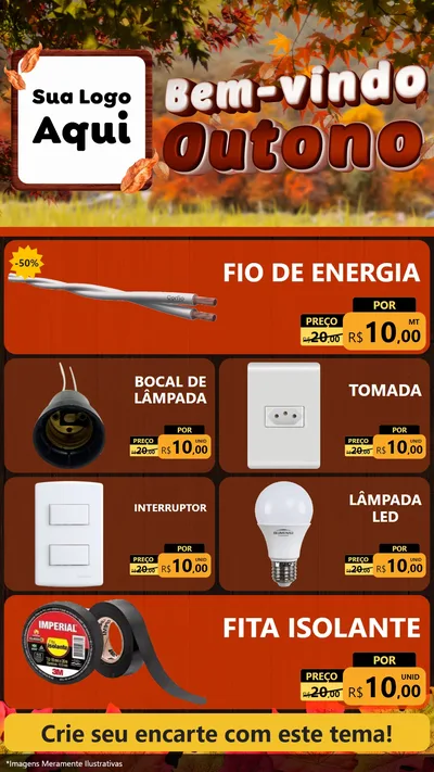 Modelo de TV para TV Vertical com o tema Bem-vindo Outono para Materiais Elétricos